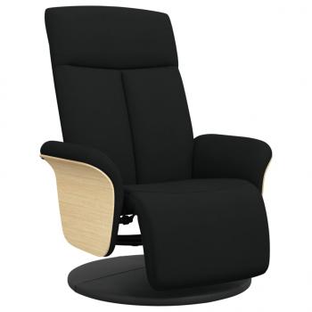 Relaxsessel mit Fußteil Schwarz Stoff