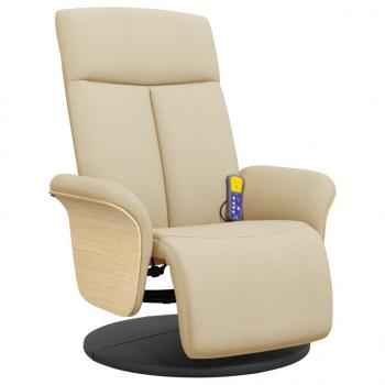 Massagesessel mit Fußteil Creme Stoff