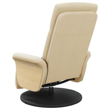 Massagesessel mit Fußteil Creme Stoff
