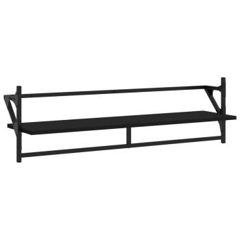 ARDEBO.de - 6-tlg. Wandregal-Set mit Stangen Schwarz Holzwerkstoff