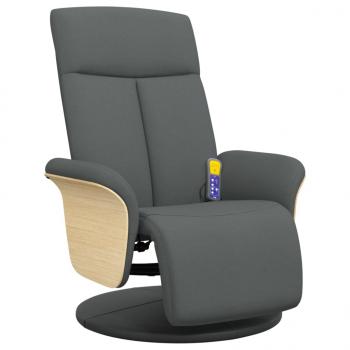 Massagesessel mit Fußteil Dunkelgrau Stoff