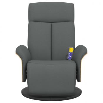 Massagesessel mit Fußteil Dunkelgrau Stoff