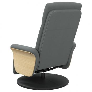 Massagesessel mit Fußteil Dunkelgrau Stoff