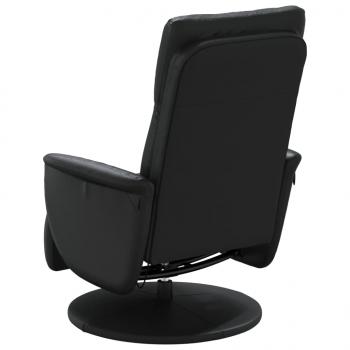 Massagesessel mit Fußteil Schwarz Kunstleder