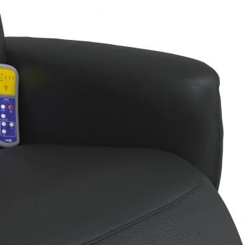 Massagesessel mit Fußteil Schwarz Kunstleder