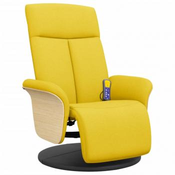 Massagesessel mit Fußteil Hellgelb Stoff