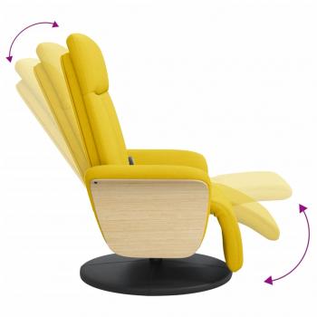 Massagesessel mit Fußteil Hellgelb Stoff