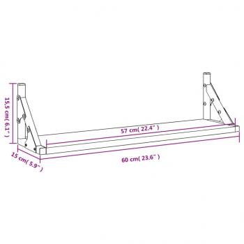 Wandregale 2 Stk. Grau Sonoma 60x15x15,5 cm