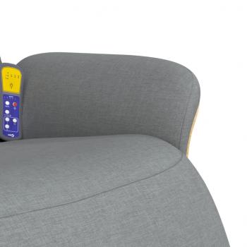 Massagesessel mit Fußteil Hellgrau Stoff