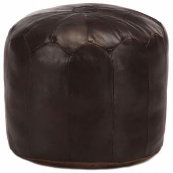 ARDEBO.de - Pouf Dunkelbraun 40 x 35 cm Echtes Ziegenleder