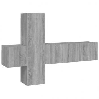 3-tlg. TV-Schrank-Set Grau Sonoma Holzwerkstoff