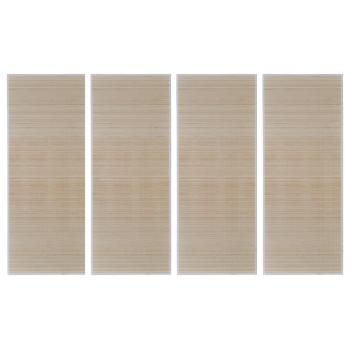 Bambusteppiche 4 Stk. Rechteckig Natur 120x180 cm