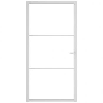 Innentür 102,5x201,5 cm Weiß ESG-Glas und Aluminium