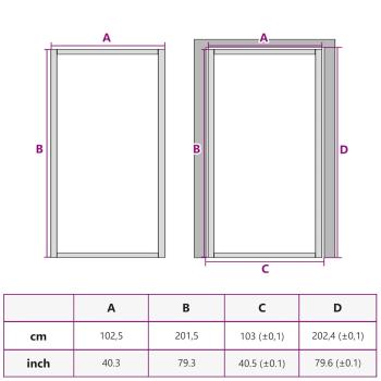 Innentür 102,5x201,5 cm Weiß ESG-Glas und Aluminium