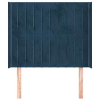 Kopfteil mit Ohren Dunkelblau 83x16x118/128 cm Samt