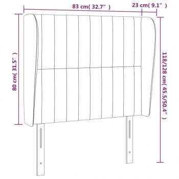 Kopfteil mit Ohren Dunkelblau 83x23x118/128 cm Samt