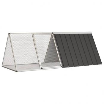 ARDEBO.de - Kaninchenkäfig Anthrazit 201,5x80,5x71 cm Verzinkter Stahl