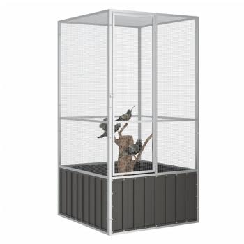 Vogelkäfig Anthrazit 111x107x211,5 cm Verzinkter Stahl