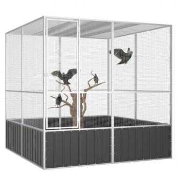Vogelkäfig Anthrazit 213,5x217,5x211,5 cm Verzinkter Stahl