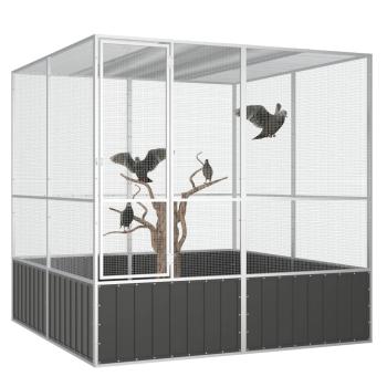 Vogelkäfig Anthrazit 213,5x217,5x211,5 cm Verzinkter Stahl
