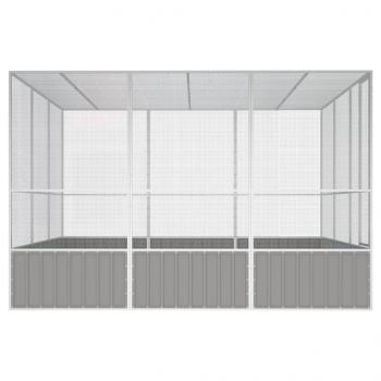 Vogelkäfig Grau 302,5x324,5x211,5 cm Verzinkter Stahl