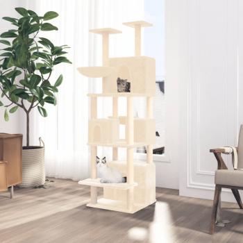 ARDEBO.de - Kratzbaum mit Sisal-Kratzsäulen Creme 180 cm