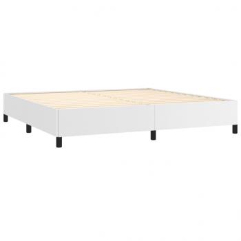 Bettgestell Weiß 200x200 cm Kunstleder