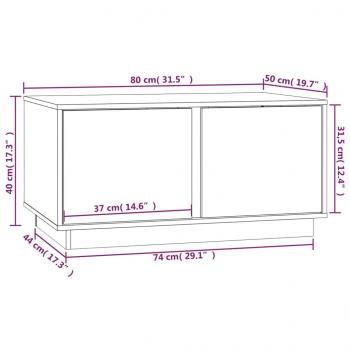 Couchtisch Grau 80x50x40 cm Massivholz Kiefer