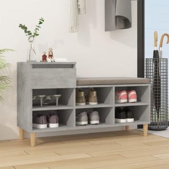 ARDEBO.de - Schuhregal Betongrau 102x36x60 cm Holzwerkstoff