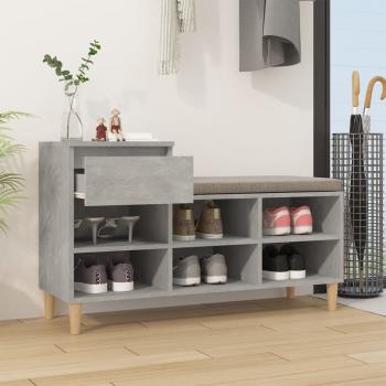 Schuhregal Betongrau 102x36x60 cm Holzwerkstoff