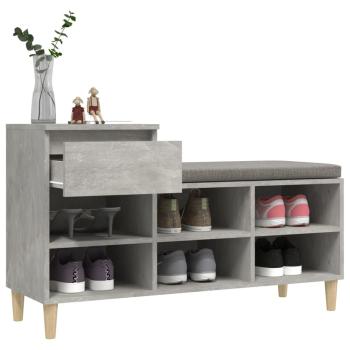 Schuhregal Betongrau 102x36x60 cm Holzwerkstoff