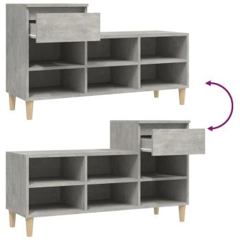 Schuhregal Betongrau 102x36x60 cm Holzwerkstoff