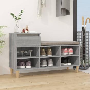 ARDEBO.de - Schuhregal Grau Sonoma 102x36x60 cm Holzwerkstoff