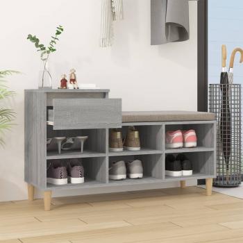 Schuhregal Grau Sonoma 102x36x60 cm Holzwerkstoff