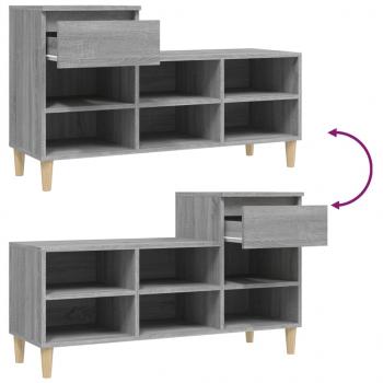 Schuhregal Grau Sonoma 102x36x60 cm Holzwerkstoff