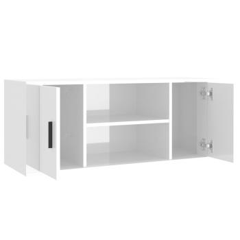 ARDEBO.de - TV-Schrank Hochglanz-Weiß 100x35x40 cm Holzwerkstoff