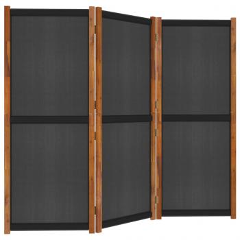 3-tlg. Raumteiler Schwarz 210x180 cm