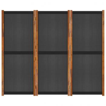 3-tlg. Raumteiler Schwarz 210x180 cm