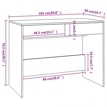 Schreibtisch Grau Sonoma 101x50x76,5 cm Holzwerkstoff