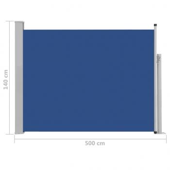 Ausziehbare Seitenmarkise 140×500 cm Blau
