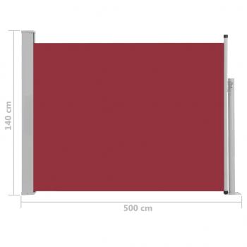 Ausziehbare Seitenmarkise 140×500 cm Rot