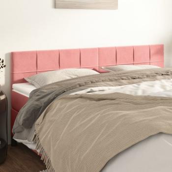 ARDEBO.de - Kopfteile 2 Stk. Rosa 90x5x78/88 cm Samt