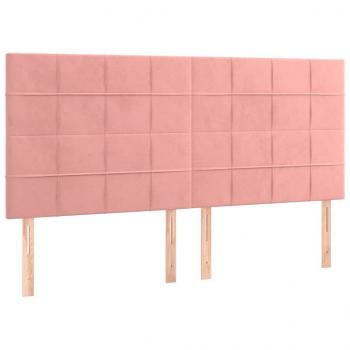 Boxspringbett mit Matratze Rosa 180x200 cm Samt