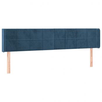 LED Kopfteil Dunkelblau 203x16x78/88 cm Samt
