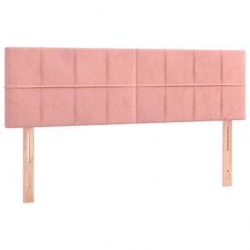 LED Kopfteil Rosa 144x5x78/88 cm Samt