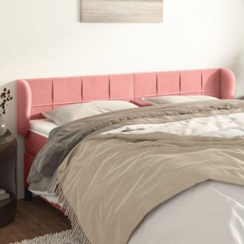 ARDEBO.de - Kopfteil mit Ohren Rosa 203x23x78/88 cm Samt