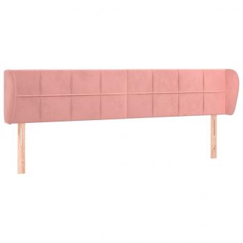 Kopfteil mit Ohren Rosa 203x23x78/88 cm Samt
