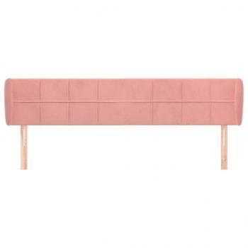 Kopfteil mit Ohren Rosa 203x23x78/88 cm Samt