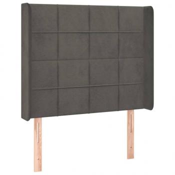 Kopfteil mit Ohren Dunkelgrau 103x16x118/128 cm Samt