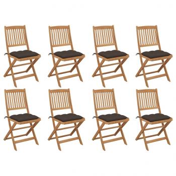 ARDEBO.de - Klappbare Gartenstühle mit Kissen 8 Stk. Massivholz Akazie